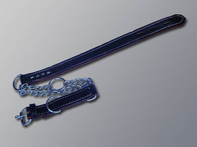 Dog Collar Chain Leather 